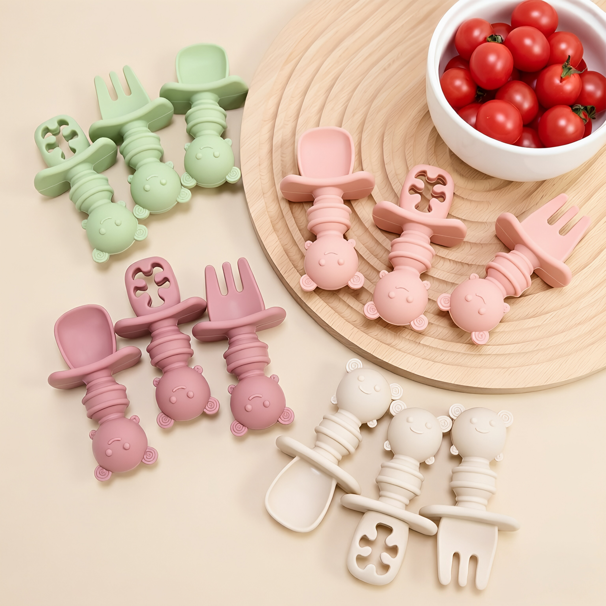 3pcs Short Handle Bee Spoon &  - مراجعة Baby Food Utensils وسعره