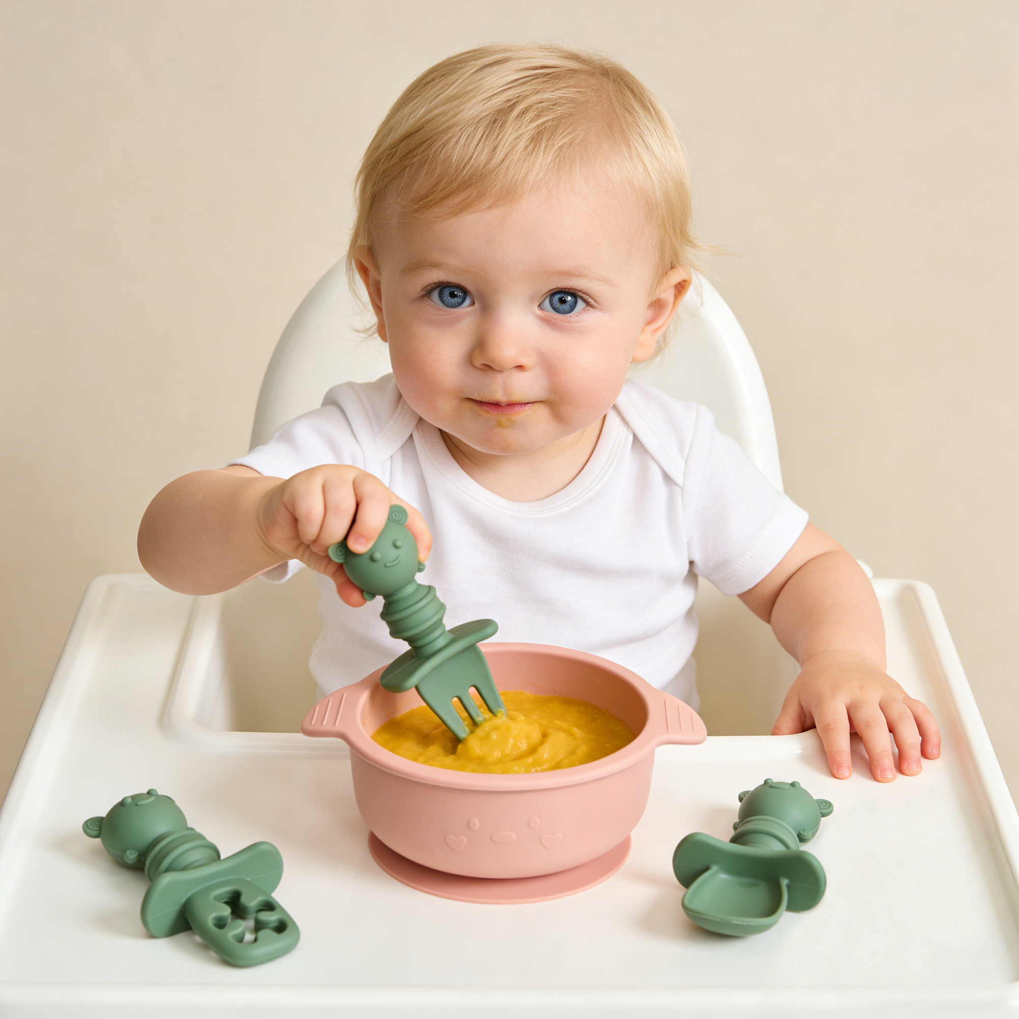 3pcs Short Handle Bee Spoon &  - مراجعة Baby Food Utensils وسعره
