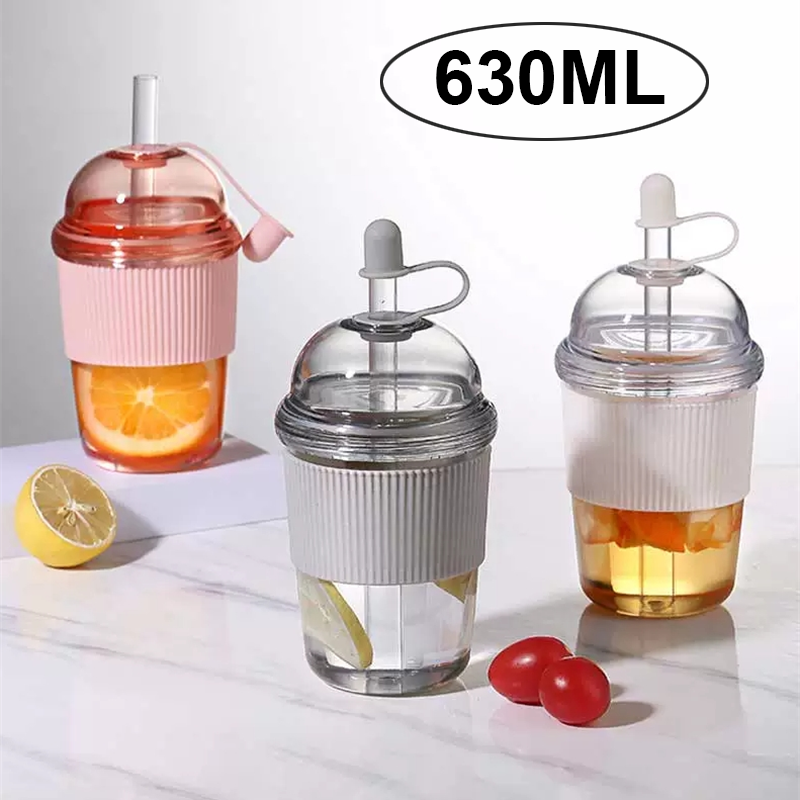 630ML Straw Cup with Lid and S - مراجعة Training Cup Straw وسعره